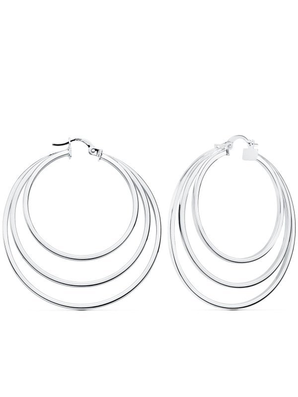 18K AROS TRIPLES ORO BLANCO HUECOS...