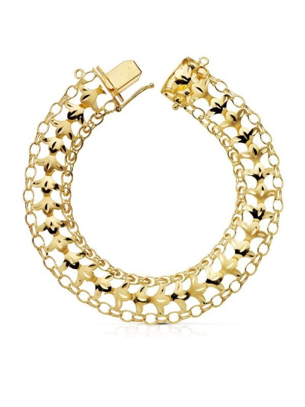 18K PULSERA PRINCESA 13 MM 21 CM 14.75GR