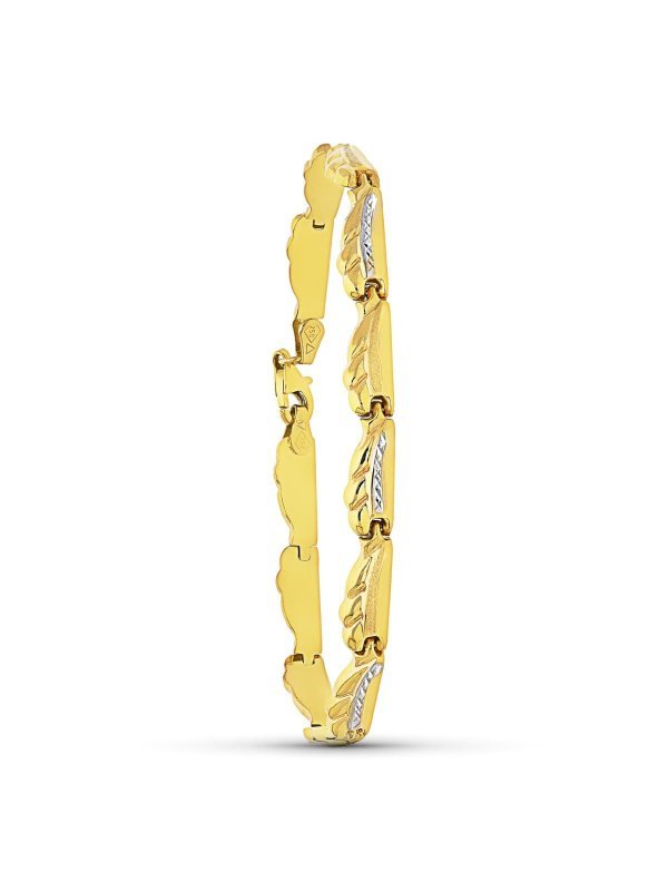 18K PULSERA ORO BICOLOR ESTAMPACION