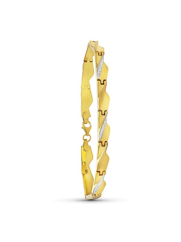 18K PULSERA ORO BICOLOR ESTAMPACION