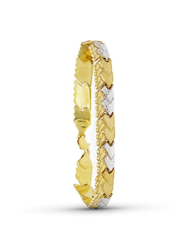 18K PULSERA ORO BICOLOR ESTAMPADA...