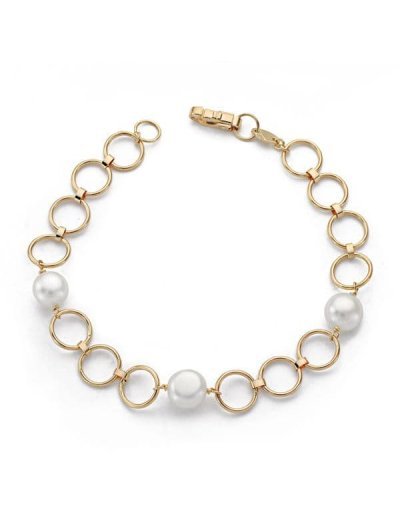 18K PULSERA COMUNION PERLA...