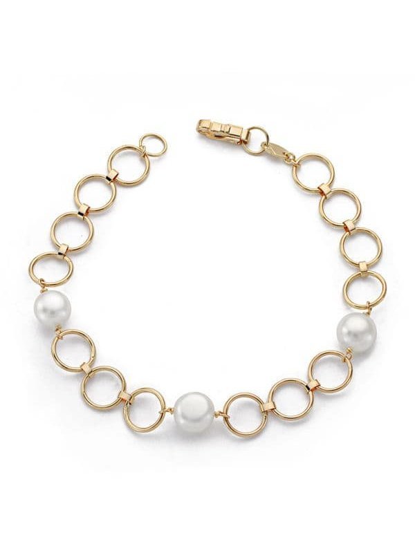 18K PULSERA COMUNION PERLA CULTIVADA...