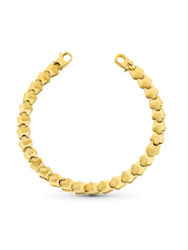 18K PULSERA ORO AMARILLO CORAZONES...