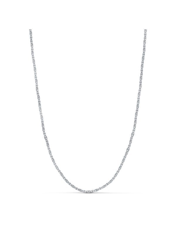 18K CADENA ORO BLANCO FORZADA MACIZA...