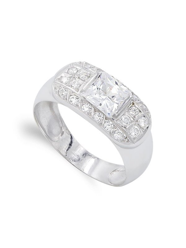 18K SORTIJA ORO BLANCO PIEDRA Y...