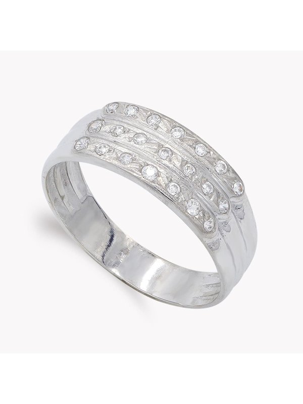 18K SORTIJA ORO BLANCO 21 CIRCONITAS