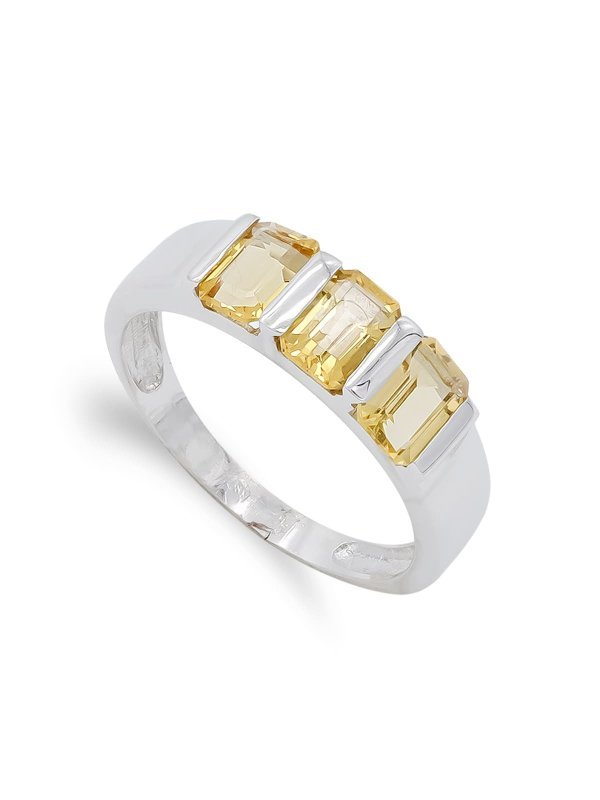 18K SORTIJA ORO BLANCO Y PIEDRAS COLOR