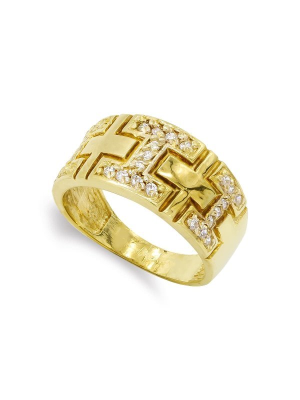18K SORTIJA ORO AMARILLO Y CIRCONITAS