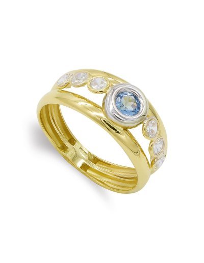 18K SORTIJA ORO BICOLOR...
