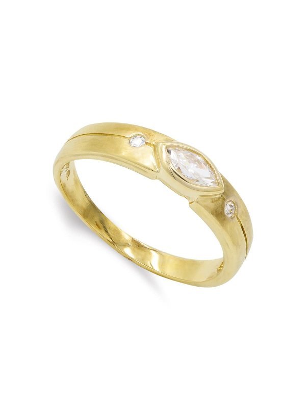 18K SORTIJA ORO AMARILLO MATE Y...