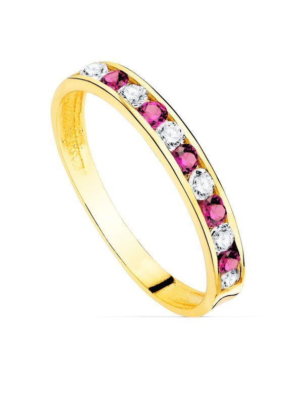 18K SORTIJA ORO AMARILLO CIRCONITAS...