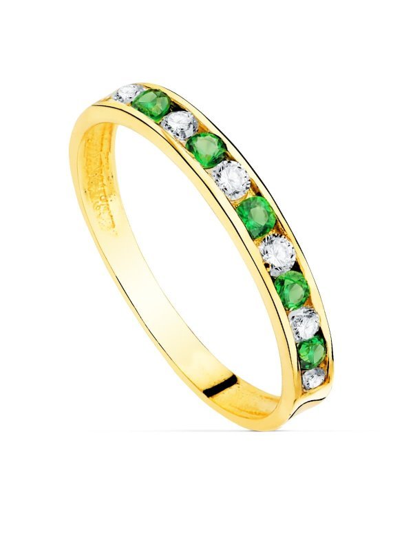 18K SORTIJA ORO AMARILLO CIRCONITAS...