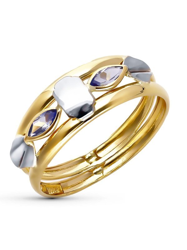 18K SORTIJA 2 HILOS ORO BICOLOR Y...