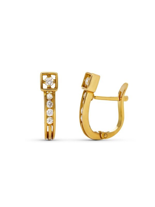 18K PENDIENTES ORO AMARILLO DIAMANTES...