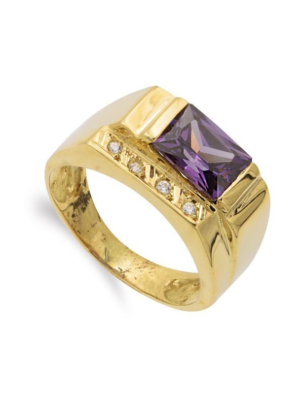 18K SORTIJA ORO AMARILLO AMATISTA 8X6...