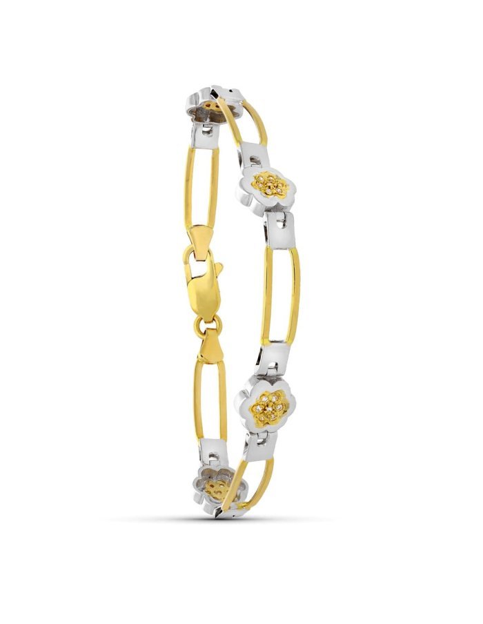 18K PULSERA ORO BICOLOR CIRCONITAS...