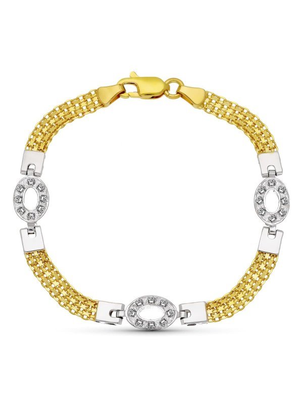 18K PULSERA ORO BICOLOR MAYA OVAL...