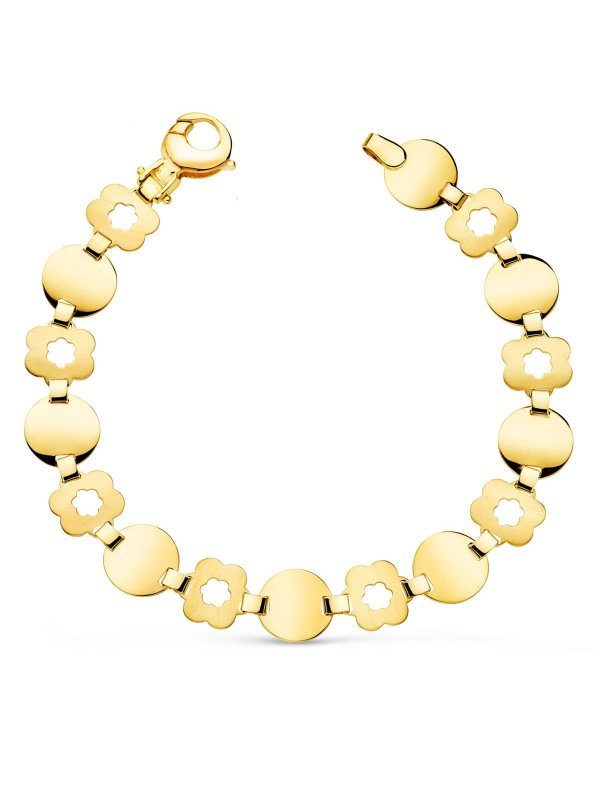 18K PULSERA ORO AMARILLO ESLABON...