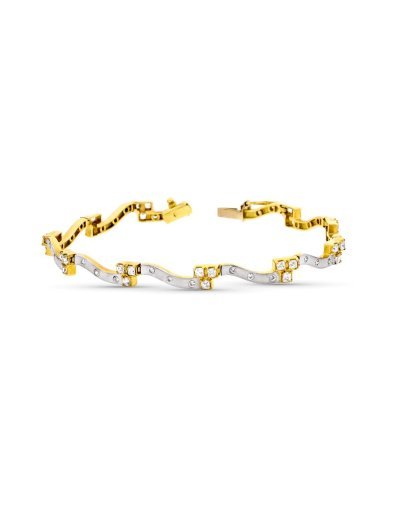 18K PULSERA ORO BICOLOR CON...