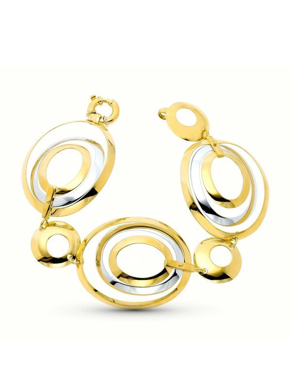 18K PULSERA ORO BICOLOR ESLABONES...