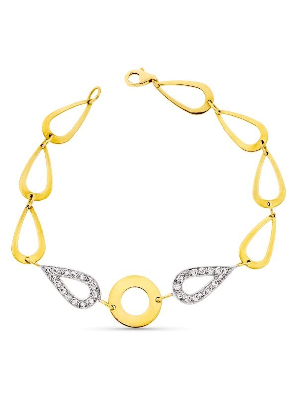 18K PULSERA ORO BICOLOR CON CIRCONITAS
