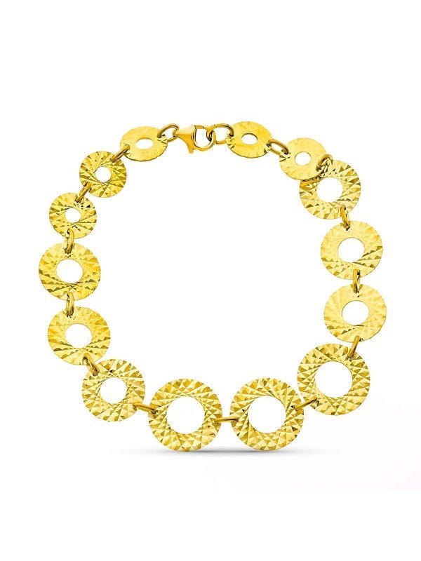 18K PULSERA ORO AMARILLO CIRCULOS...