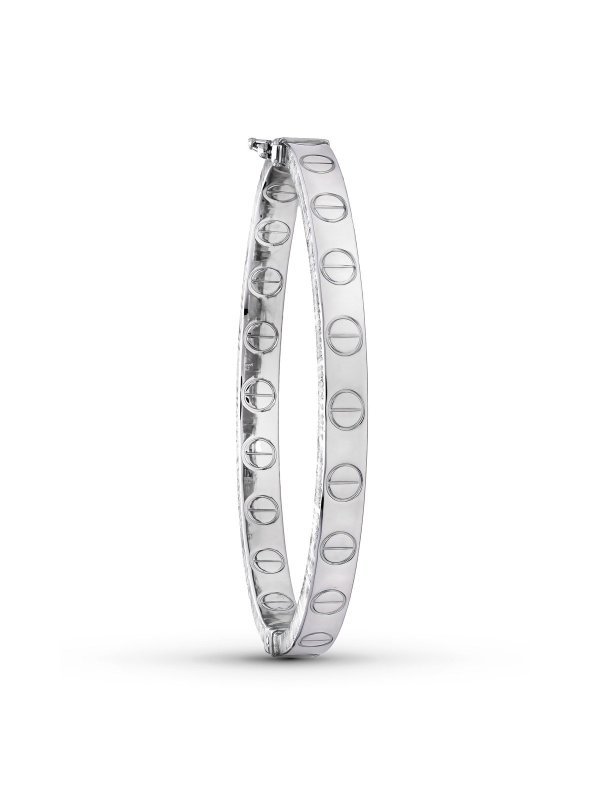 18K PULSERA RIGIDA ORO BLANCO
