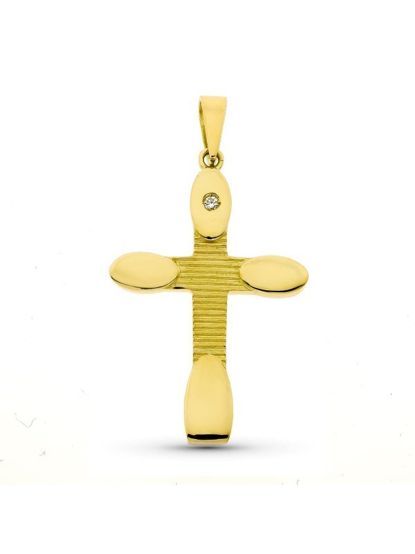 18K CRUZ ORO AMARILLO CIRCONITAS...