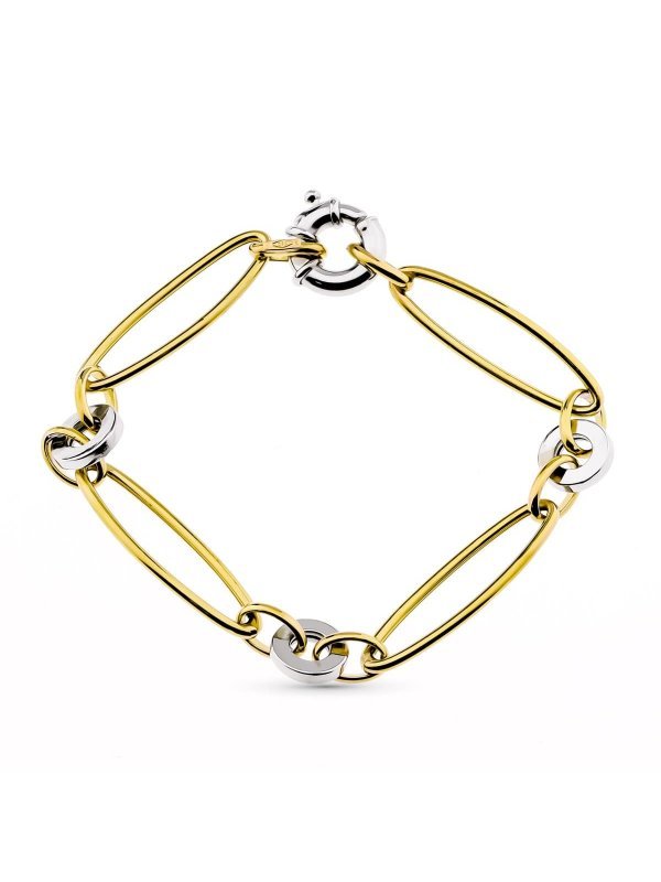 18K PULSERA BICOLOR ESLABONES