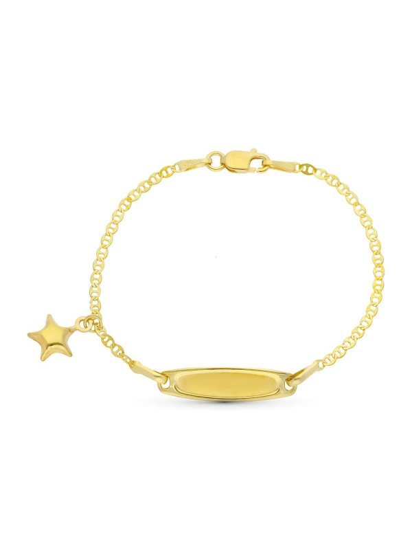 18K ESCLAVA ORO AMARILLO ESTRELLA 13 CM