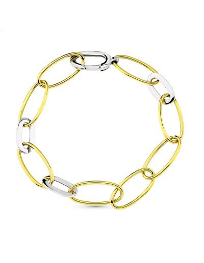 18K PULSERA BICOLOR ESLABONES