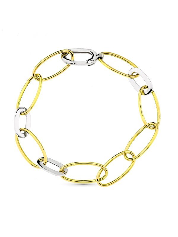 18K PULSERA BICOLOR ESLABONES