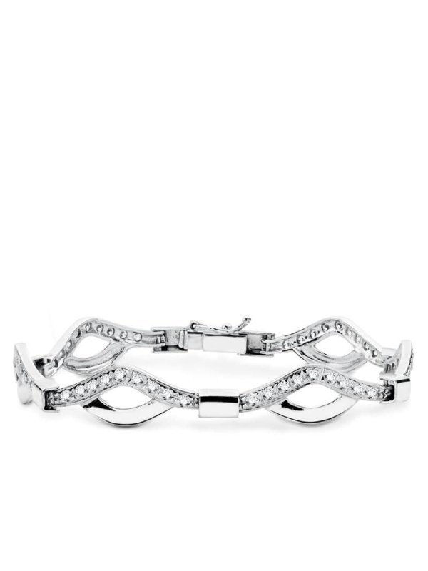 18K PULSERA ORO BLANCO CIRCONITAS 18.5CM