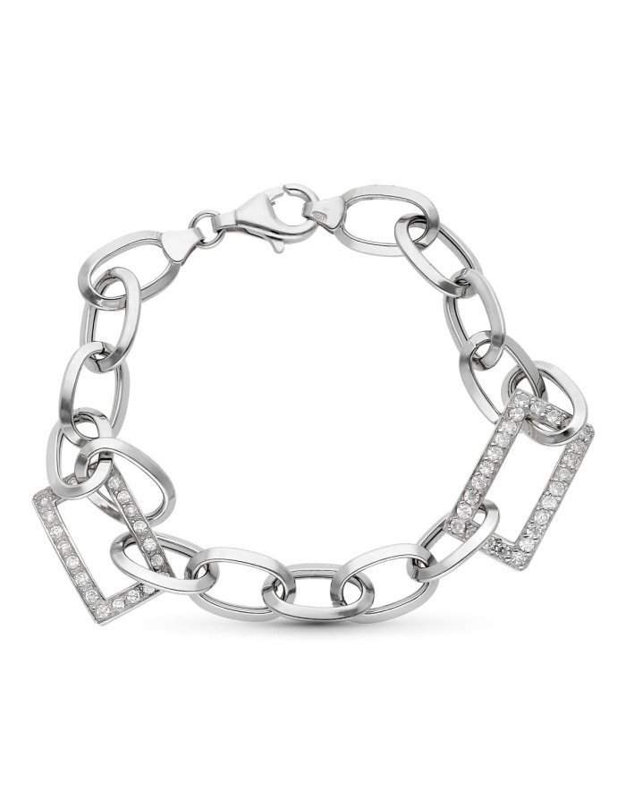 18K PULSERA ORO BLANCO CON CIRCONITAS...