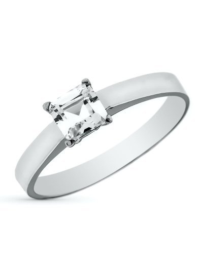 18K SOLITARIO ORO BLANCO...