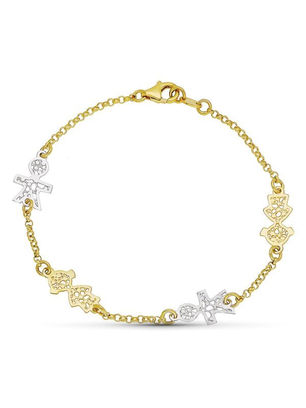18K PULSERA ORO BICOLOR 18 CM