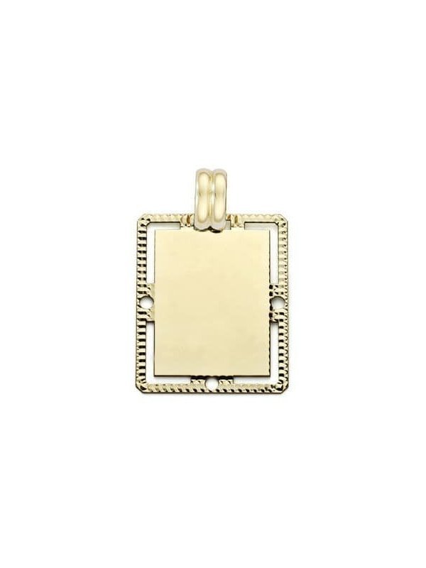 18K CHAPA FILO TALLADO 26X20 MM