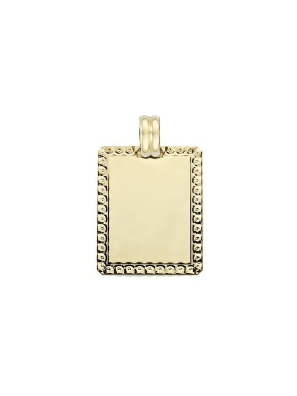 18K CHAPA FILO TALLADO 26X20 MM