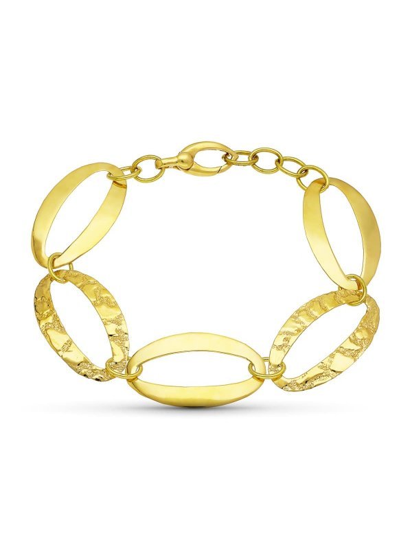 18K PULSERA ORO AMARILLO ESLABON OVAL...