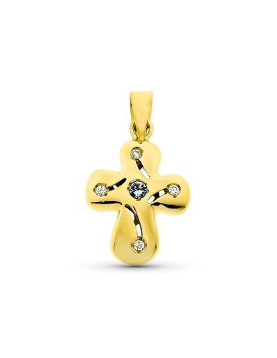 18K CRUZ ORO AMARILLO LISA...