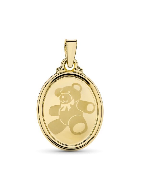 18K COLGANTE ORO AMARILLO LASER OVAL...