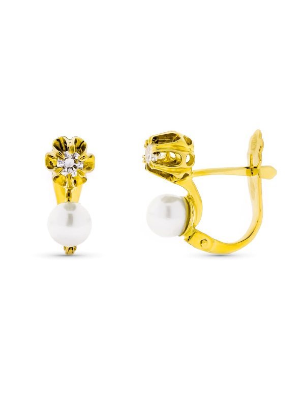 18K PENDIENTES ORO AMARILLO DIAMANTE...