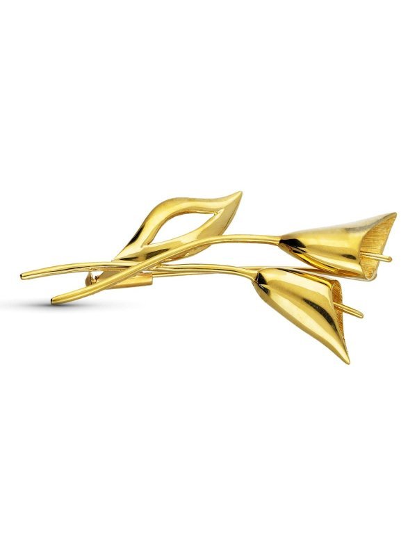 18K BROCHE ORO AMARILLO FLOR SEÃ‘ORA...