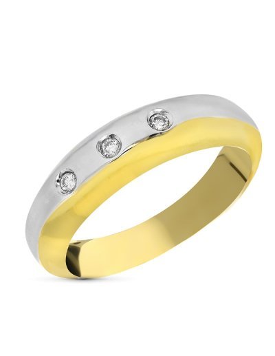 18K SORTIJA ORO BICOLOR 3...
