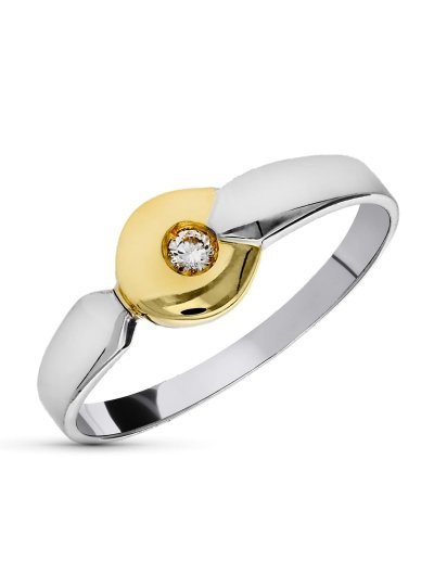 18K SORTIJA ORO BICOLOR...