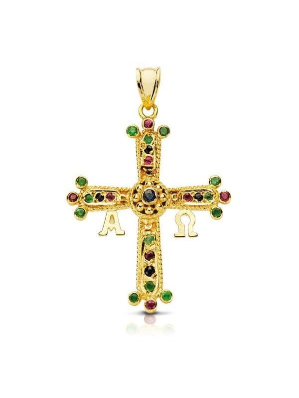 18K CRUZ DE COVADONGA MEDIANA 33X27 MM