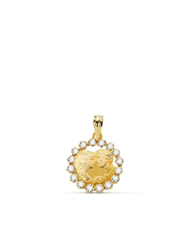 18K COLGANTE ORO AMARILLO ENAMORADOS...