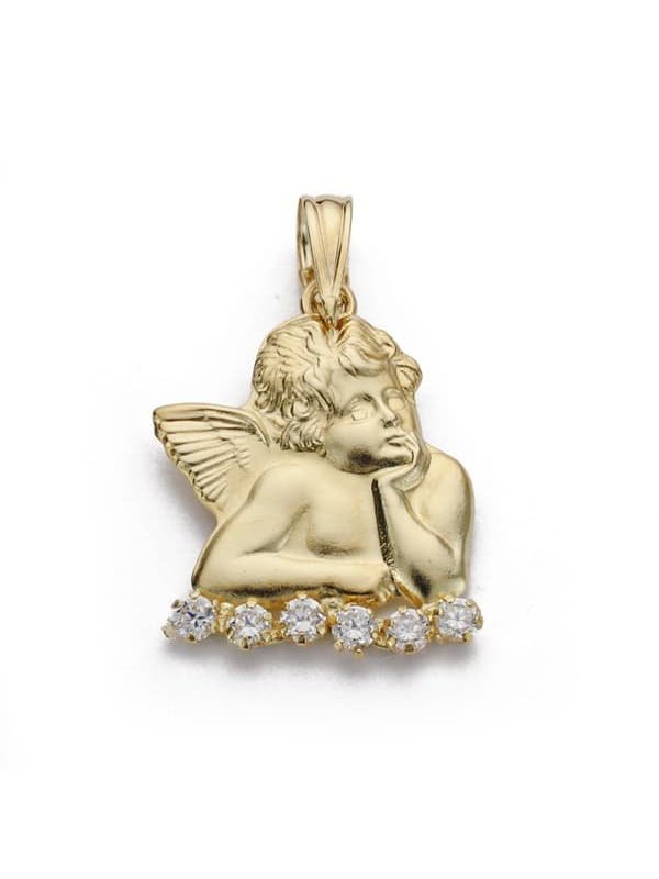 18K SILUETA ANGEL CIRCONITAS 19X14 MM