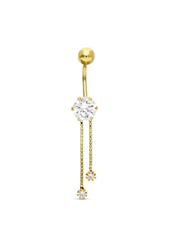18K PIERCING OMBLIGO CIRCONITA Y...